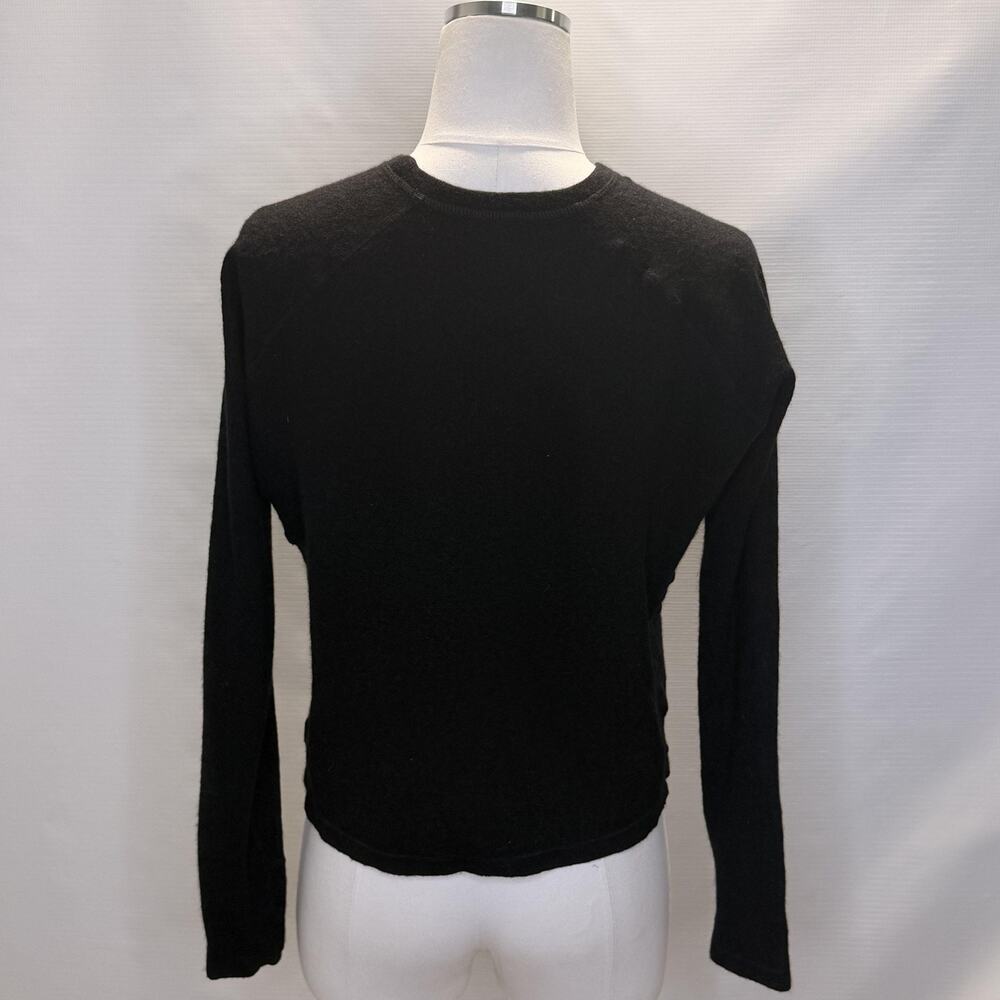 Paka Sweater Womens XL Black Royal Alpaca Merino Crewneck Thumbholes Pullover - Picture 3 of 11